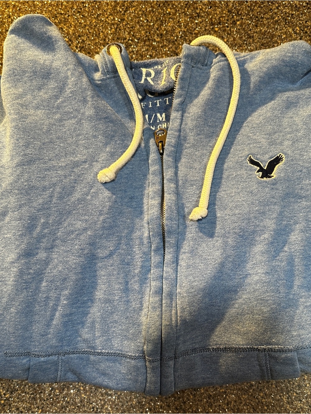 Mens Light Blue American Eagle Outfitters Full Zip Hoodie Like New Medium